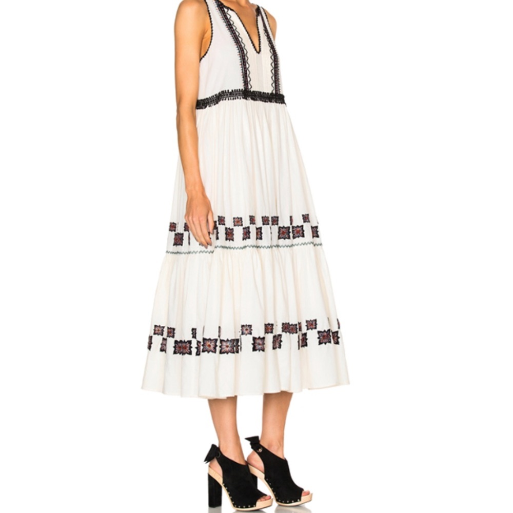SUNO Cotton Leaf Maxi Dress Size 4